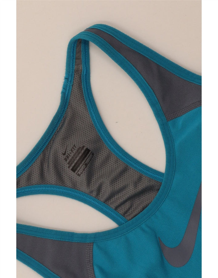 Женский топ с графическим рисунком NIKE Dri Fit UK 12, средний синий цвет с цветными блоками