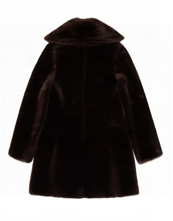 Винтажное женское пальто из искусственного меха IT 48 XL, черное