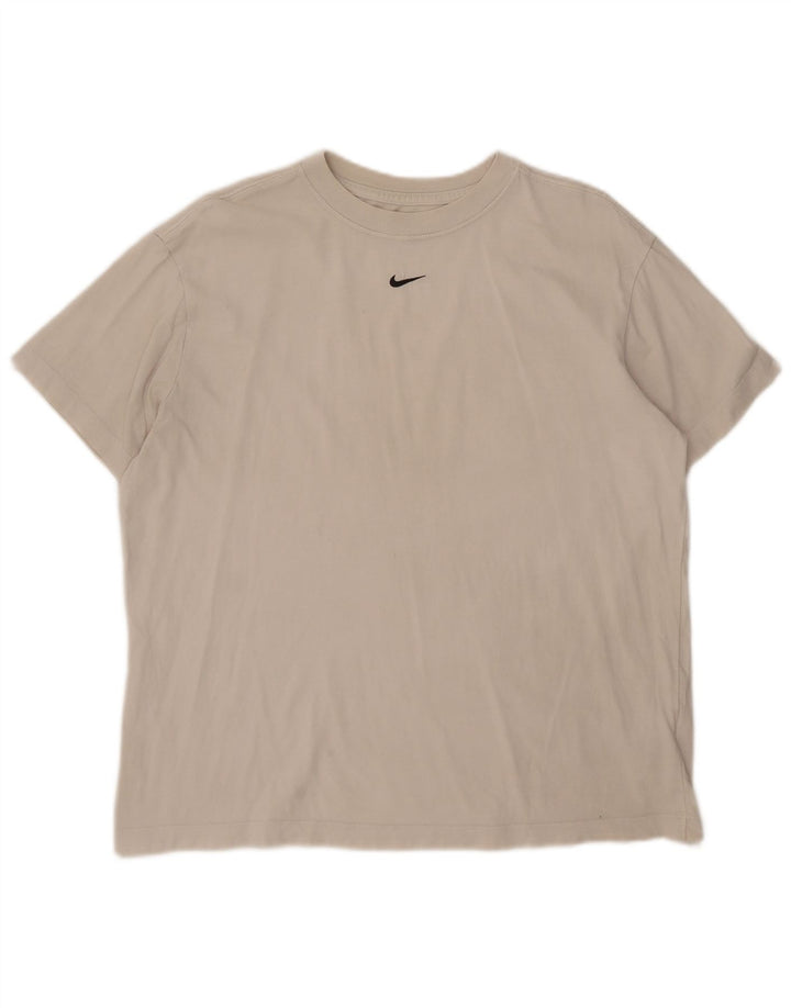 Мужская футболка свободного кроя Nike, хлопковый топ среднего размера, белый цвет