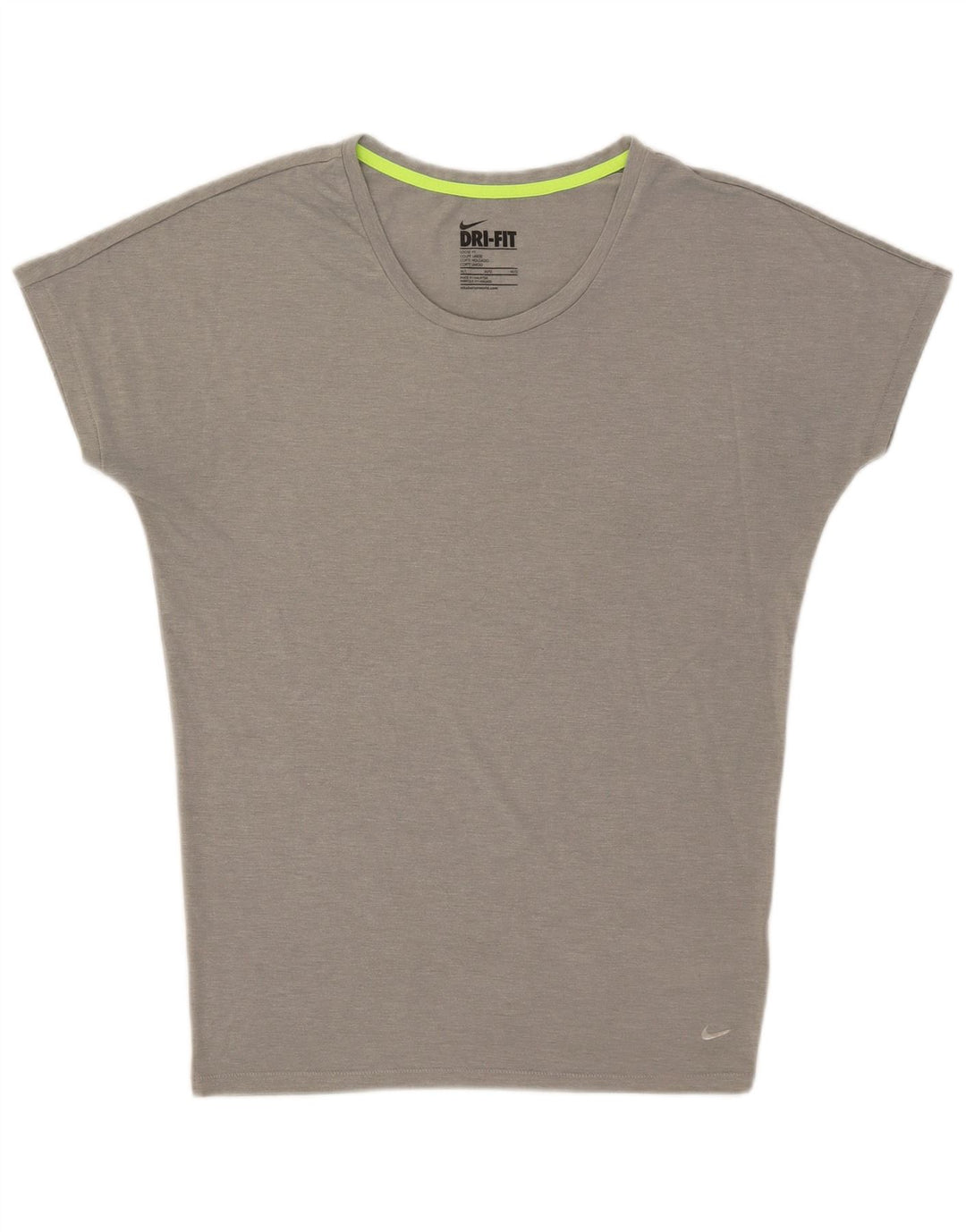 Женская футболка свободного кроя Nike Dri Fit, верх из полиэстера среднего серого цвета с крапинками