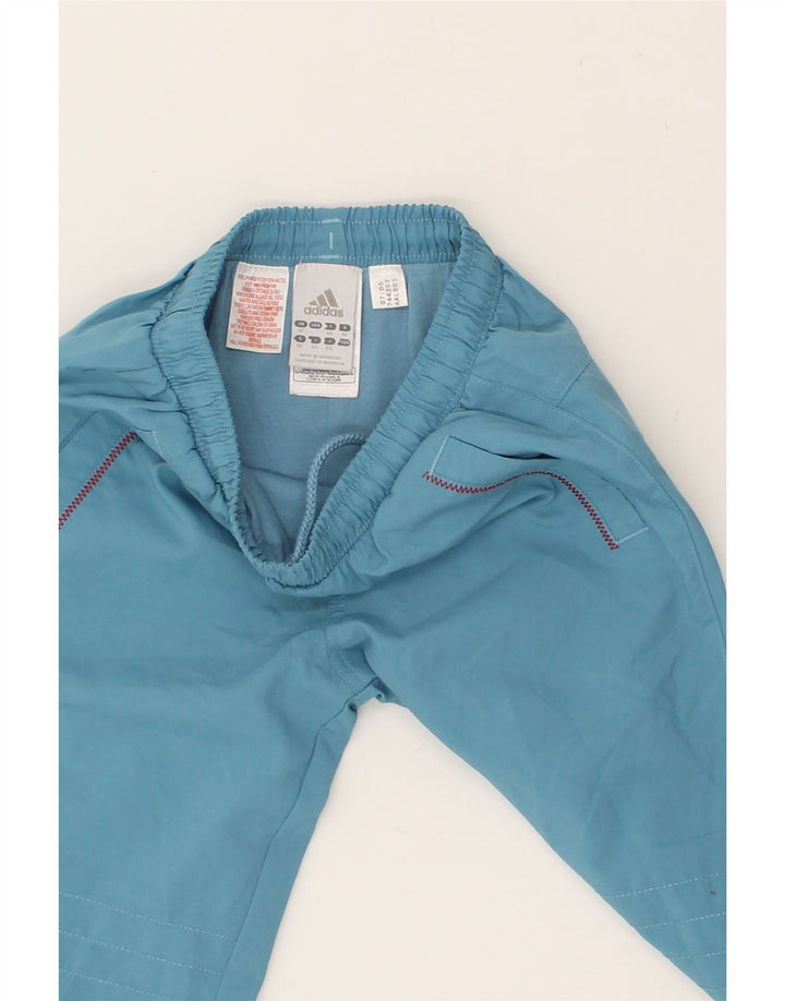 ADIDAS Boys Graphic Tracksuit Trousers 5-6 Years Blue Polyester Vintage Adidas and Second-Hand Adidas from Messina Hembry 