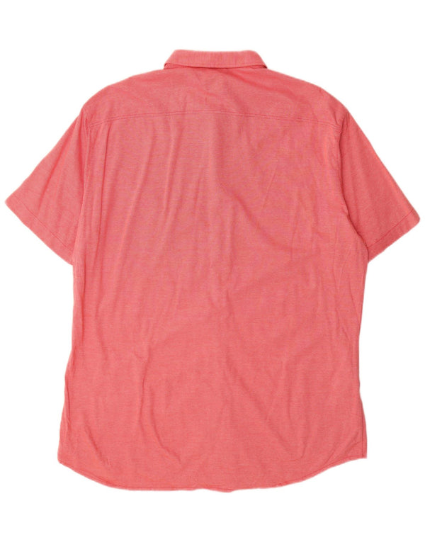 Мужская эластичная рубашка стандартного кроя с короткими рукавами Hugo Boss XL, красный хлопок