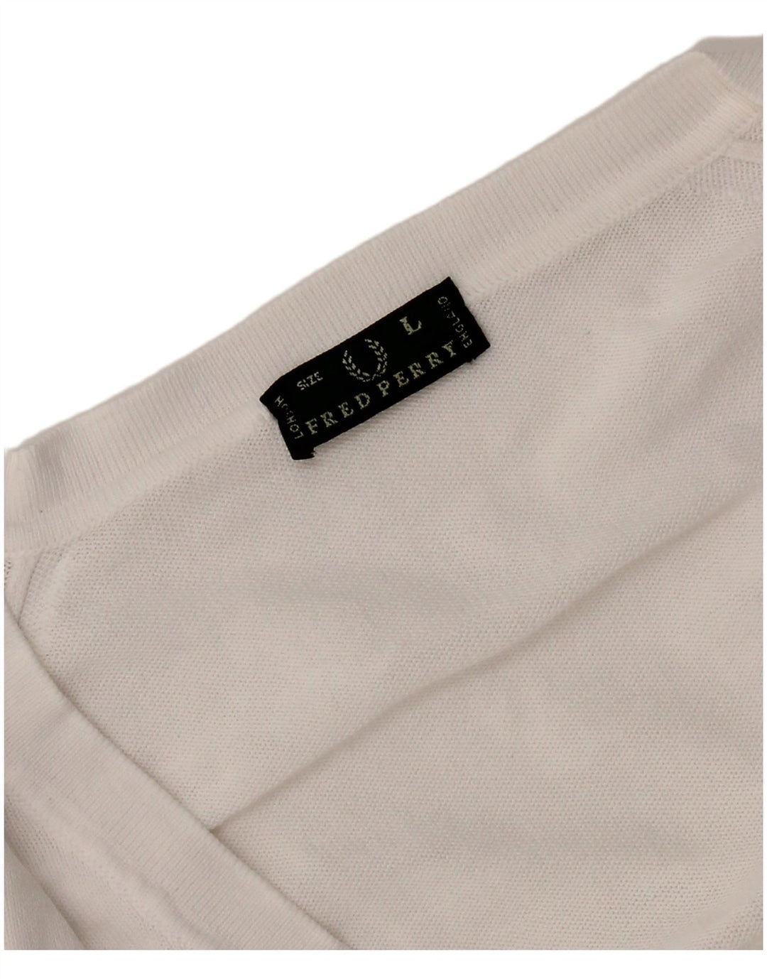 Женский джемпер с v-образным вырезом Fred Perry, Великобритания 14, большой белый