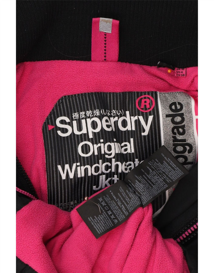 SUPERDRY Женская ветровка оверсайз-кофта UK 10, маленькая, черная