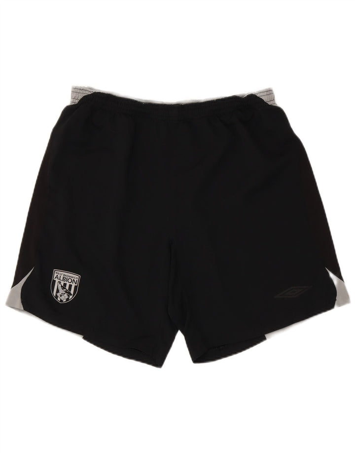 Мужские спортивные шорты с рисунком Umbro XL, черные, полиэстер с цветными блоками