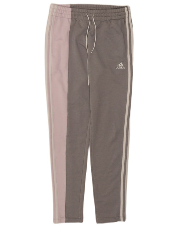 Женские спортивные брюки Adidas UK 8/10, маленькие серые, полиэстер с цветными блоками