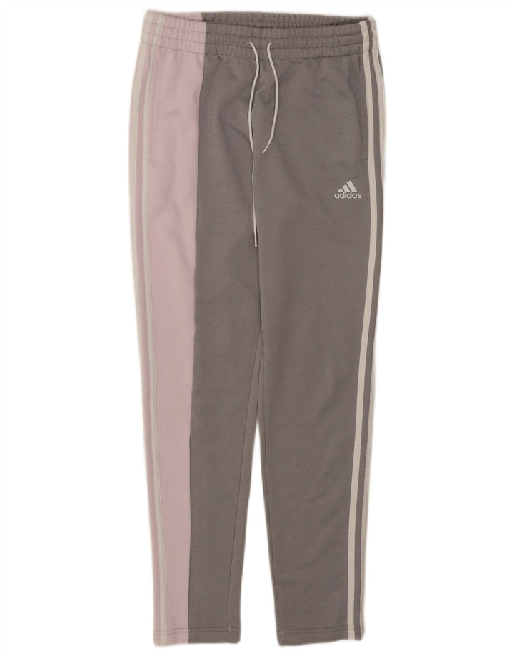 Женские спортивные брюки Adidas UK 8/10, маленькие серые, полиэстер с цветными блоками