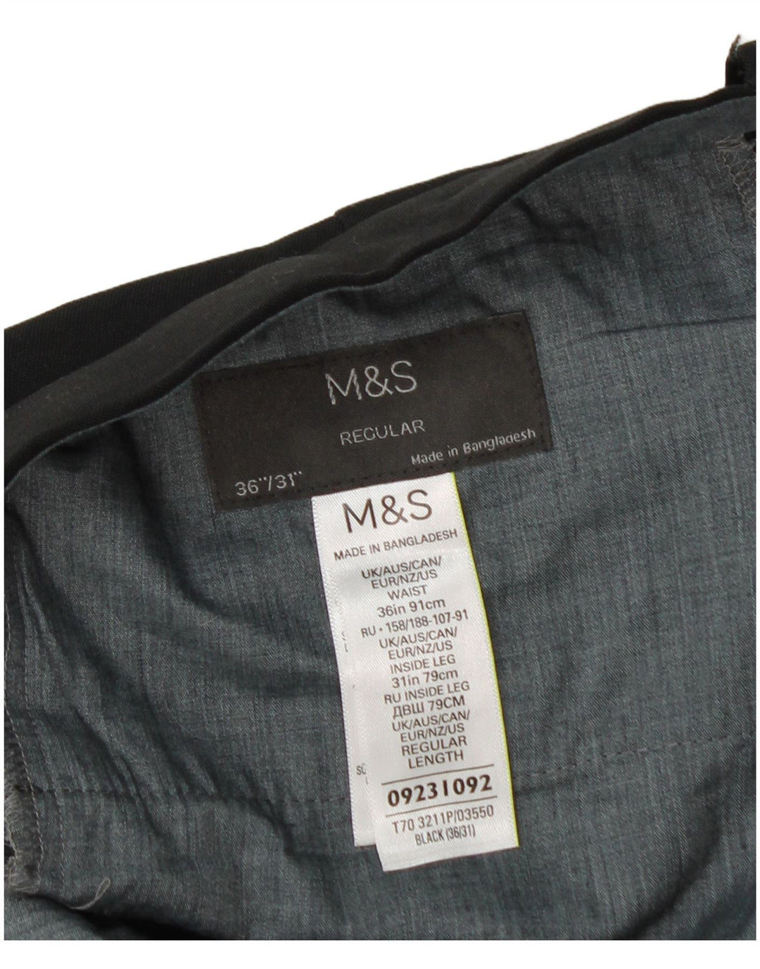 Мужские прямые классические брюки Marks & Spencer W36 L31, черный полиэстер