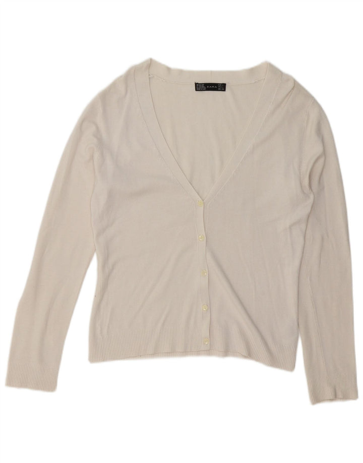 Женский кардиган Zara UK 16, большой белый вискоза