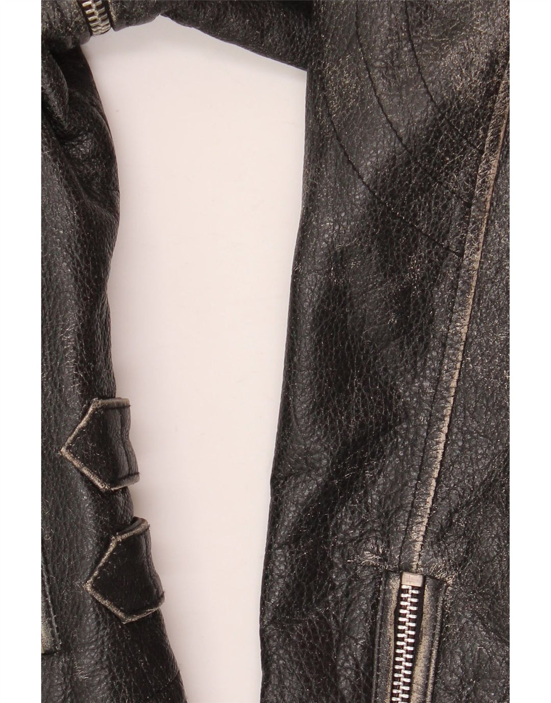 Женская укороченная кожаная байкерская куртка Yuppie EU 38, черная кожа среднего размера