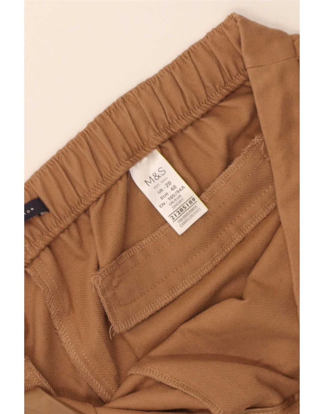 Женские укороченные брюки Marks & Spencer UK 20 2XL W38 L25 Бежевый полиэстер