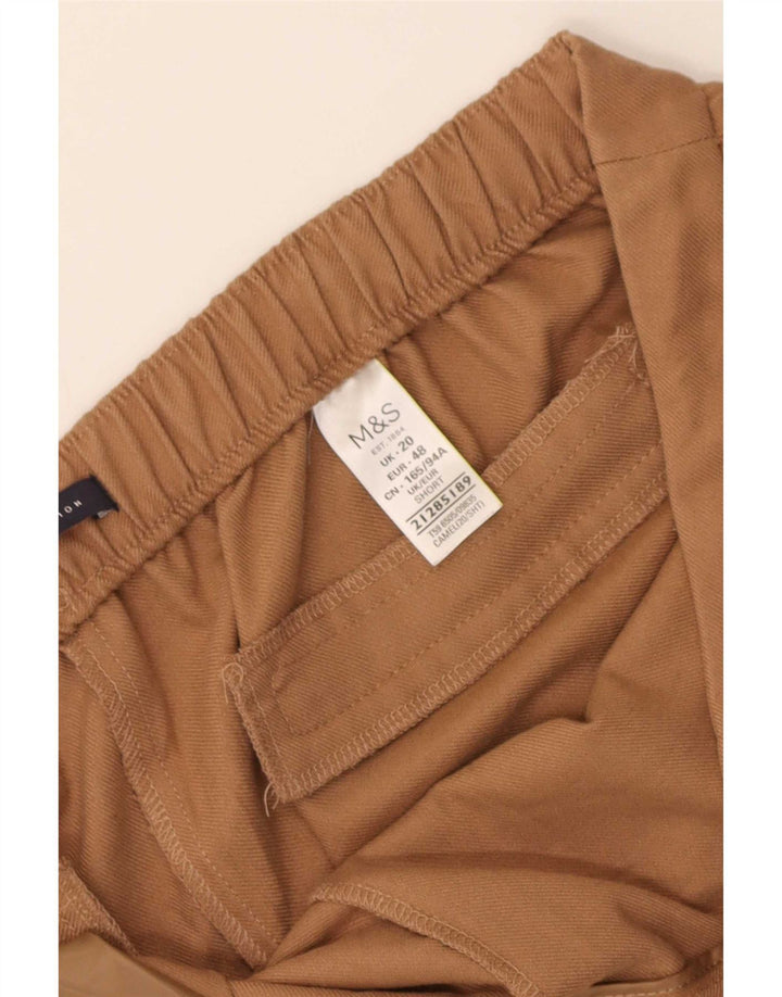 Женские укороченные брюки Marks & Spencer UK 20 2XL W38 L25 Бежевый полиэстер