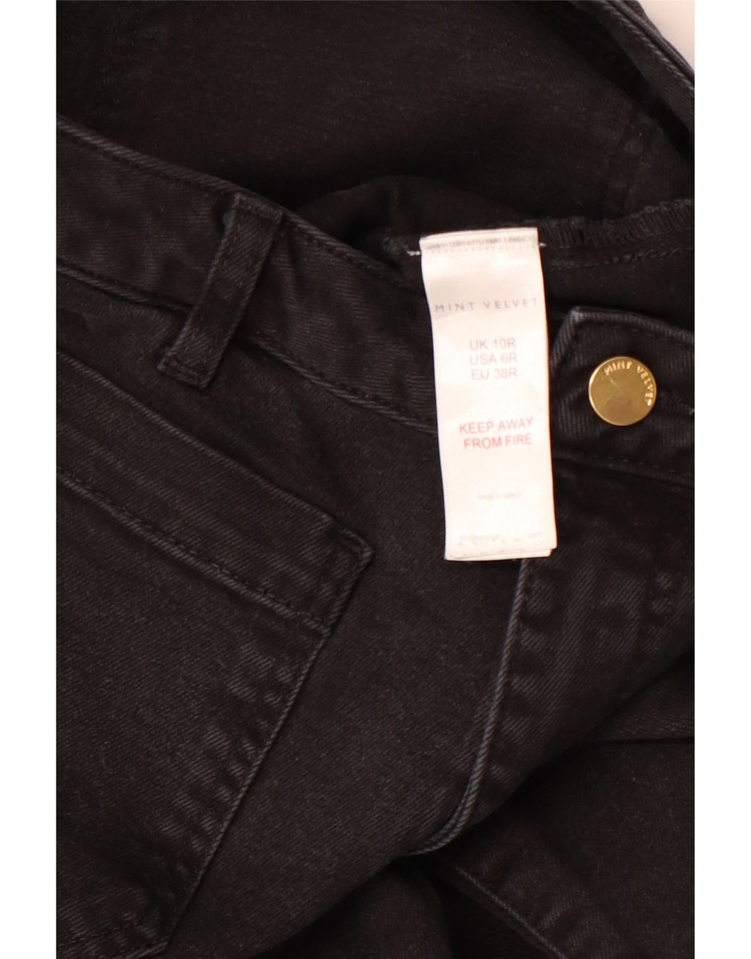 Женские прямые джинсы с высокой талией MINT VELVET UK 10, маленькие W28 L30, черные