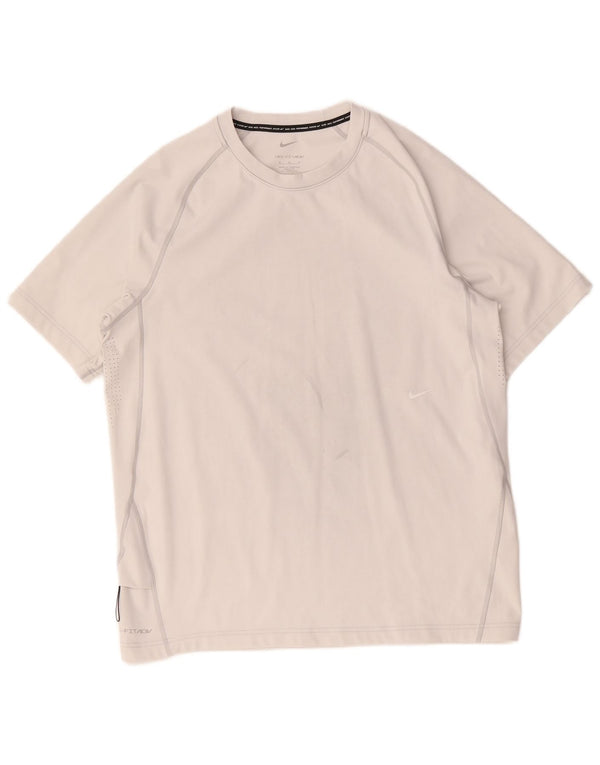 Мужская футболка Nike Dri Fit из полиэстера среднего серого цвета