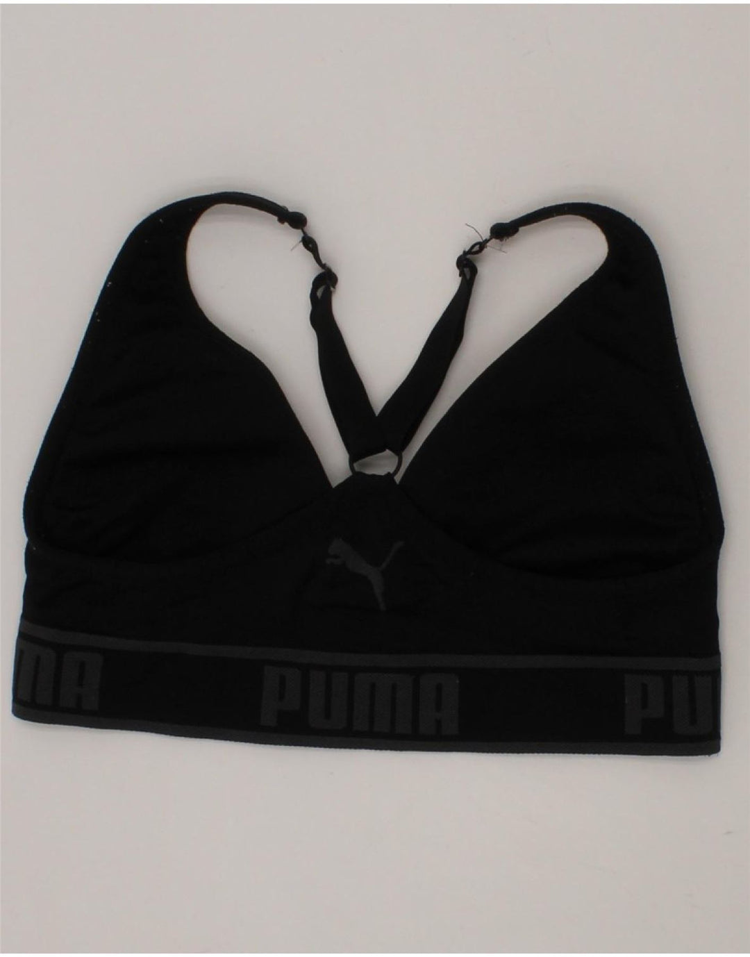 PUMA Womens Graphic Sport Bra Top UK 12 Medium Black Polyamide Vintage Puma and Second-Hand Puma from Messina Hembry 