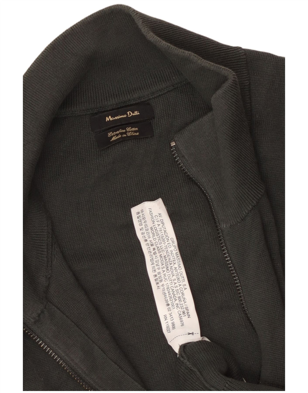 MASSIMO DUTTI Мужской кардиган-свитер 2XL Серый хлопок