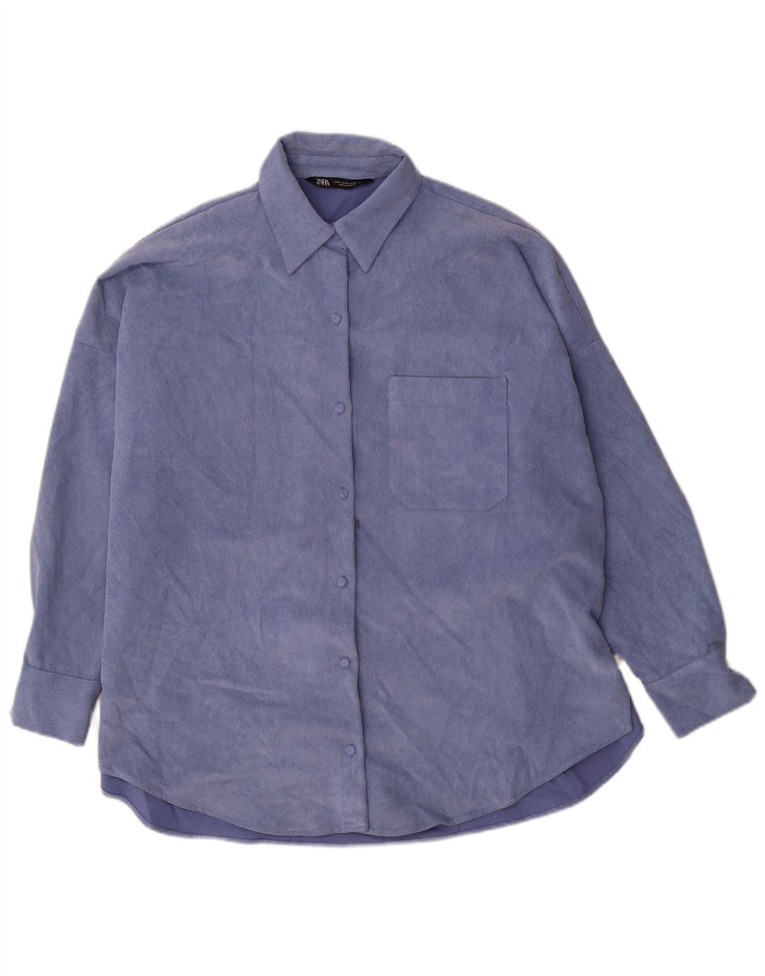 Женская верхняя рубашка Zara Oversized Shirt UK 14, средний синий полиэстер