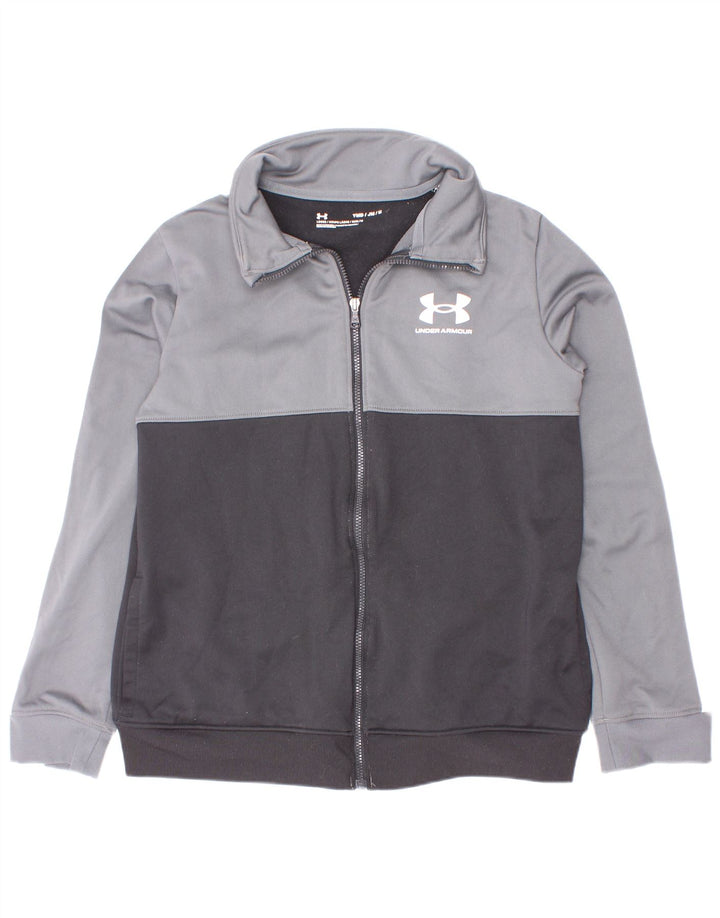 Спортивный костюм Under Armour для мальчиков, верхняя куртка 9–10 лет, средний серый цвет с цветными блоками