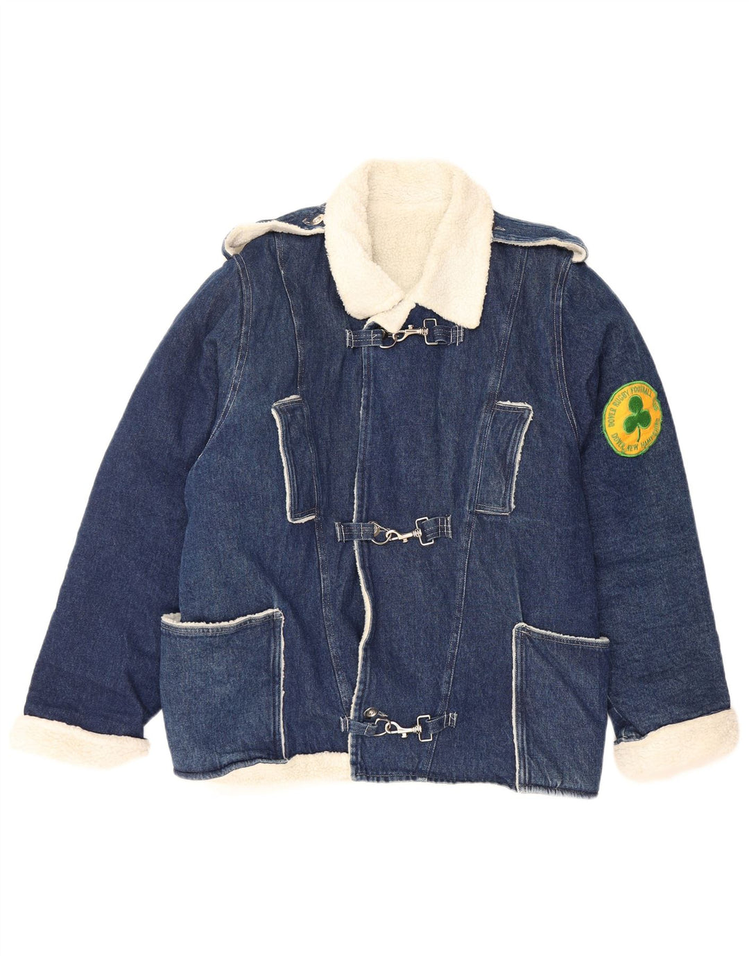 Мужская джинсовая куртка Dover Sherpa VINTAGE UK 40, большая синяя