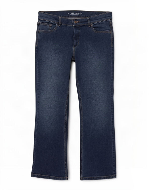 Женские узкие джинсы Marks & Spencer Bootcut UK 14, большие W33 L27, синие, хлопок