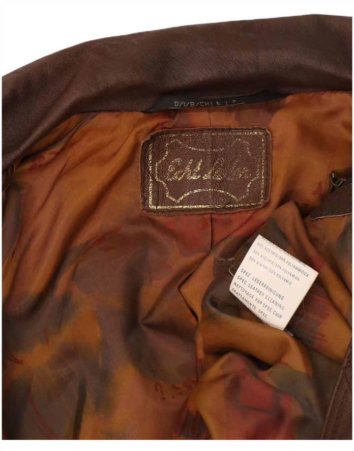 Винтажная мужская кожаная куртка UK 38 Средне-коричневая кожаная ретро