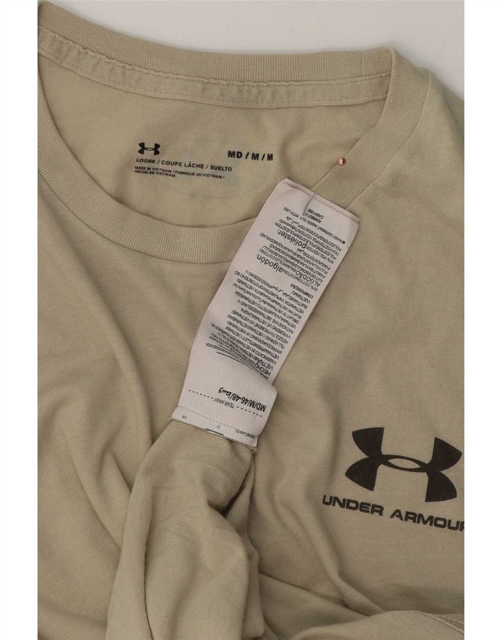 Мужская футболка Under Armour Top среднего бежевого цвета из хлопка