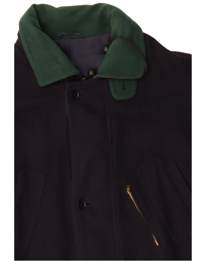 ВИНТАЖНОЕ мужское пальто UK 42 XL темно-синее шерстяное