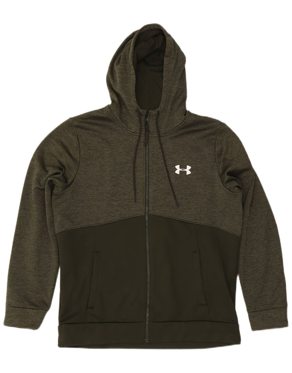 Мужской свитер с капюшоном и молнией Under Armour Cold Gear XL, полиэстер цвета хаки с крапинками