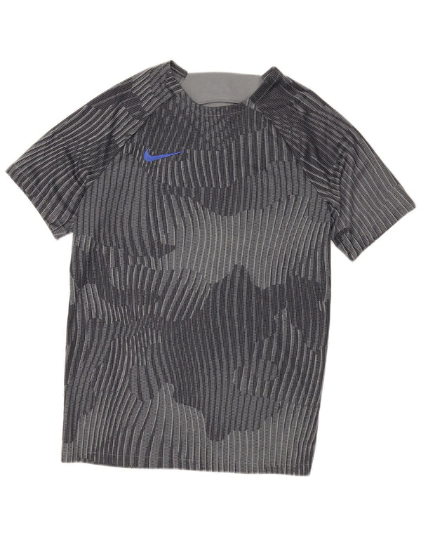 Мужская футболка Nike Dri Fit, большая серая спортивная футболка из полиэстера с геометрическим рисунком