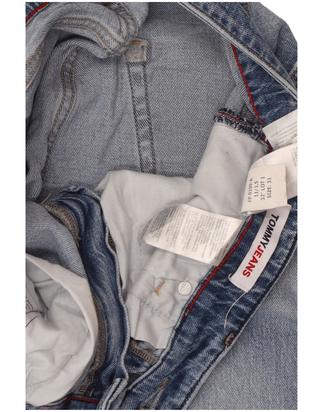 TOMMY HILFIGER Мужские зауженные джинсы стандартного кроя W31 L29, синие, хлопок