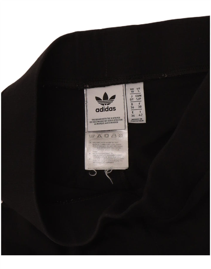 Женские леггинсы Adidas UK 10, маленькие черные хлопковые