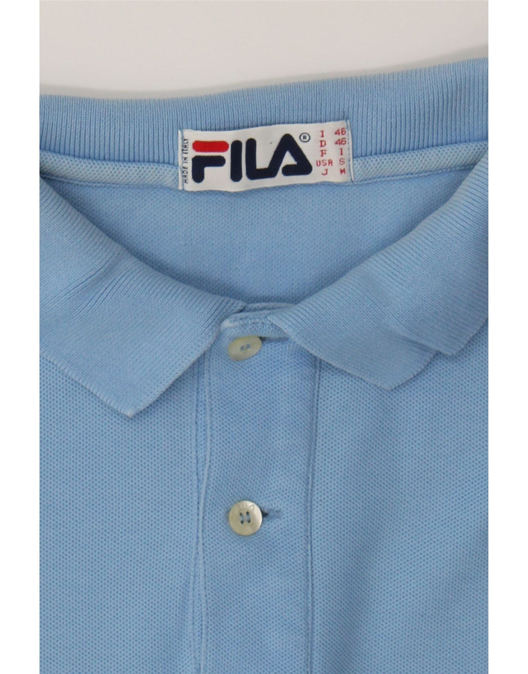 FILA Mens Polo Shirt IT 46 Small Blue Cotton Vintage Fila and Second-Hand Fila from Messina Hembry 