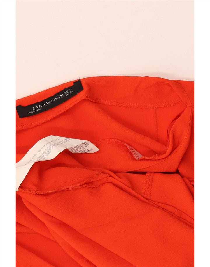 Женская блузка Zara Top UK 14, большая красная вискоза