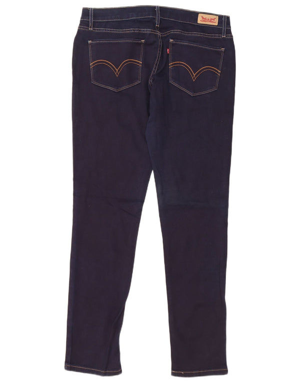 Женские джинсы скинни Levi's 524 США 11, большие W30 L32, темно-синие, хлопок