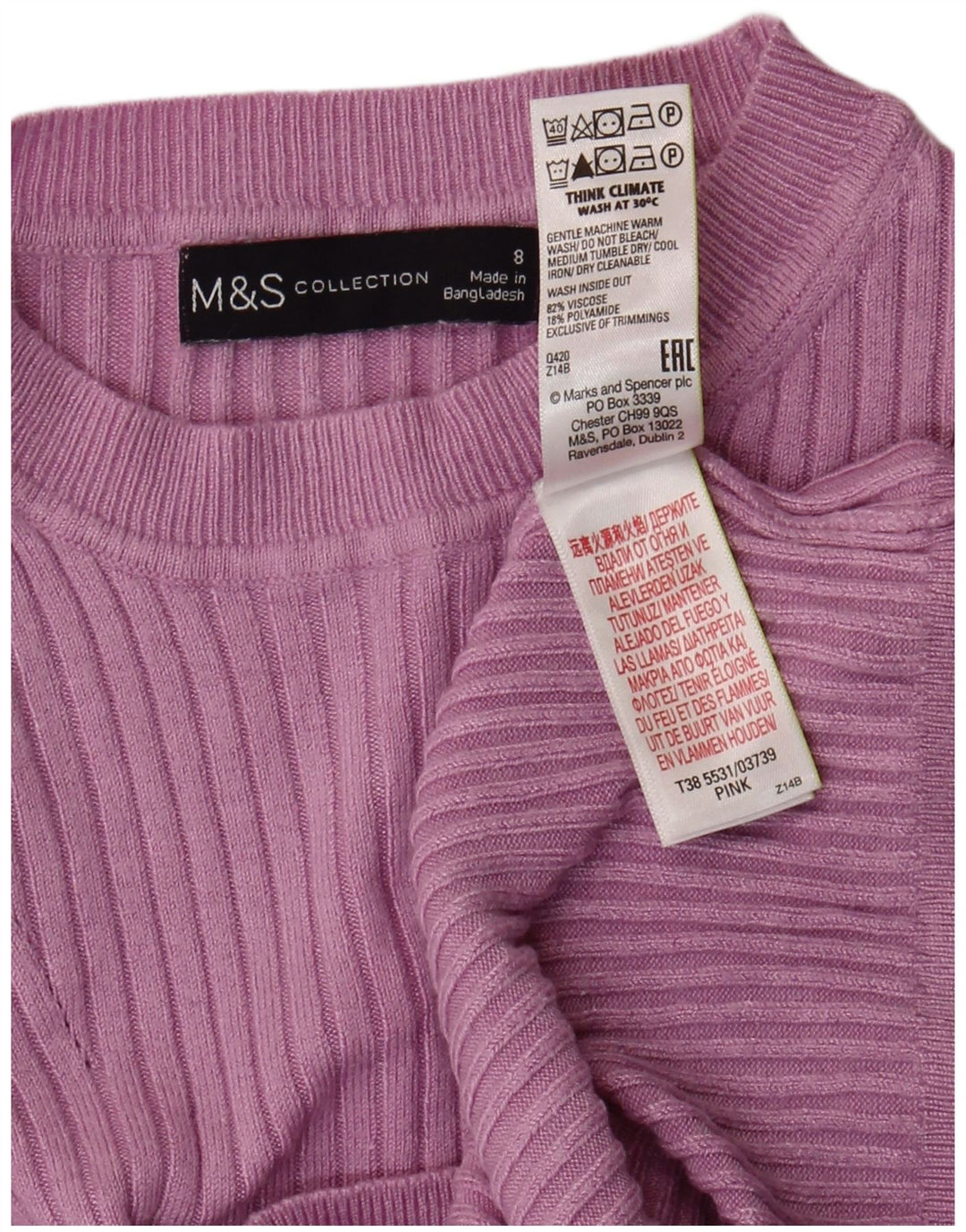 Женский джемпер с круглым вырезом Marks & Spencer, Великобритания, 8, маленький фиолетовый
