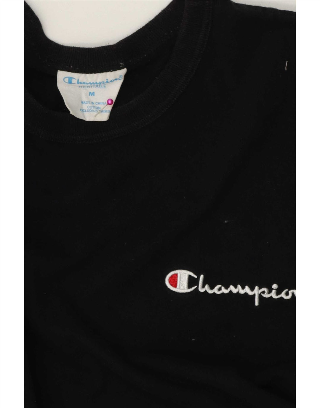 Мужская футболка Champion из хлопка среднего размера, черная