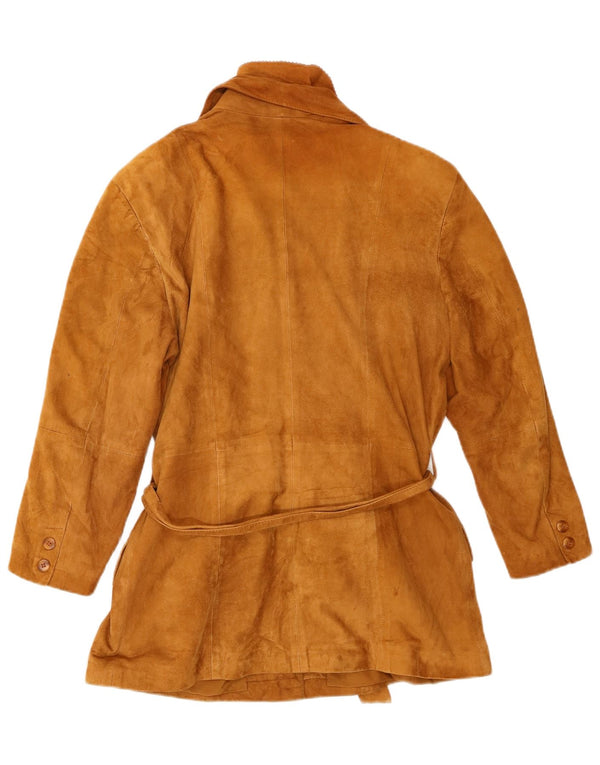 Conbipel Womens Suede Jacket IT 42 Medium Beige Leather