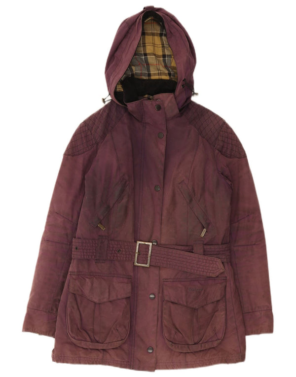 Женская куртка Barbour из вощеного хлопка с капюшоном UK 8, маленькая фиолетовая