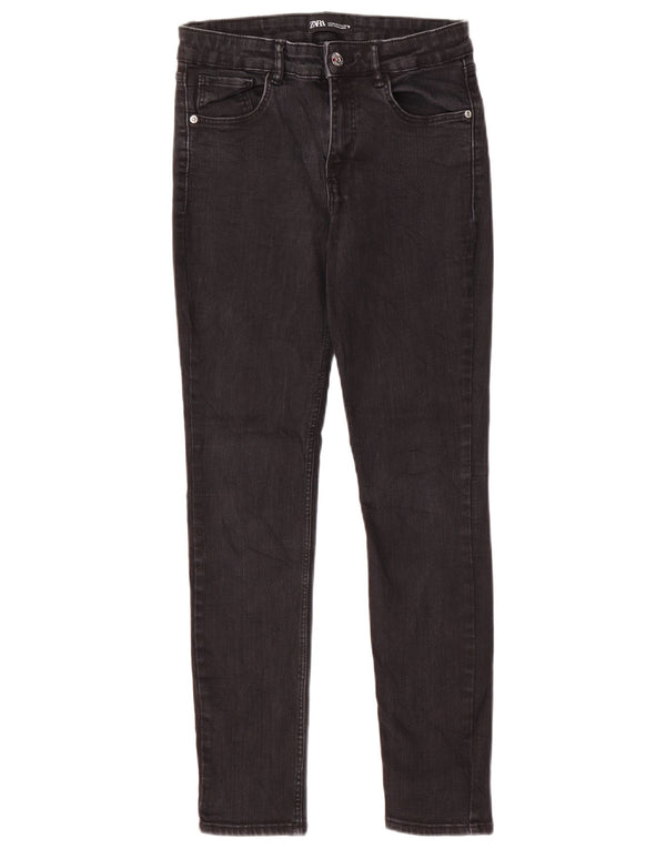 Женские джинсы скинни Zara EU 38, маленькие W28 L26, черный хлопок