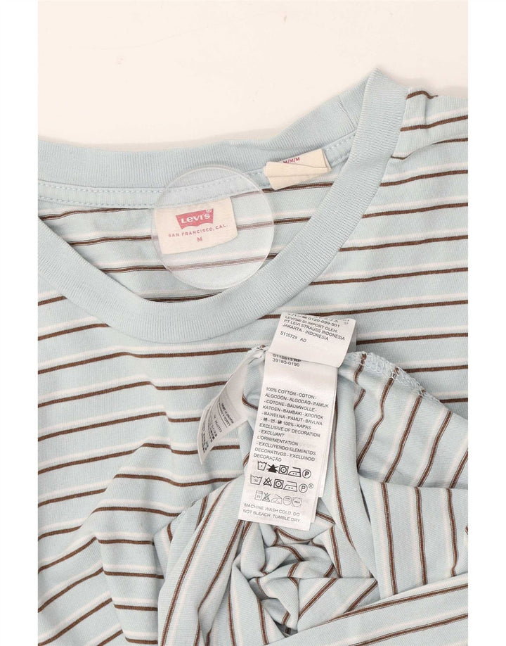 Женская футболка Levi's Top UK 14, хлопковая средняя синяя полоска