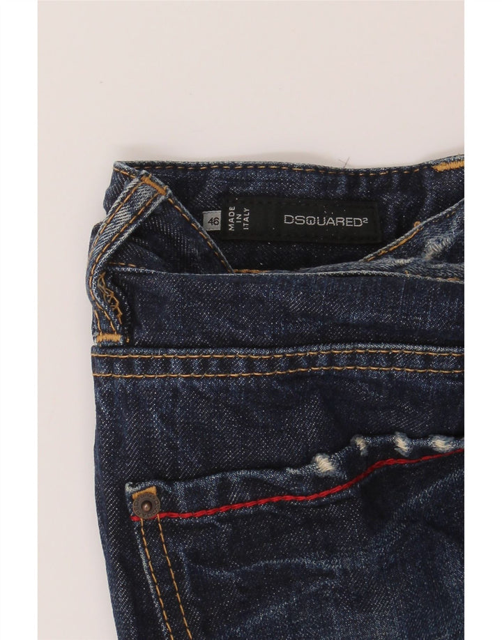 DSQUARED2 Mens Straight Jeans IT 46 Small W28 L27 Navy Blue Cotton Vintage Dsquared2 and Second-Hand Dsquared2 from Messina Hembry 