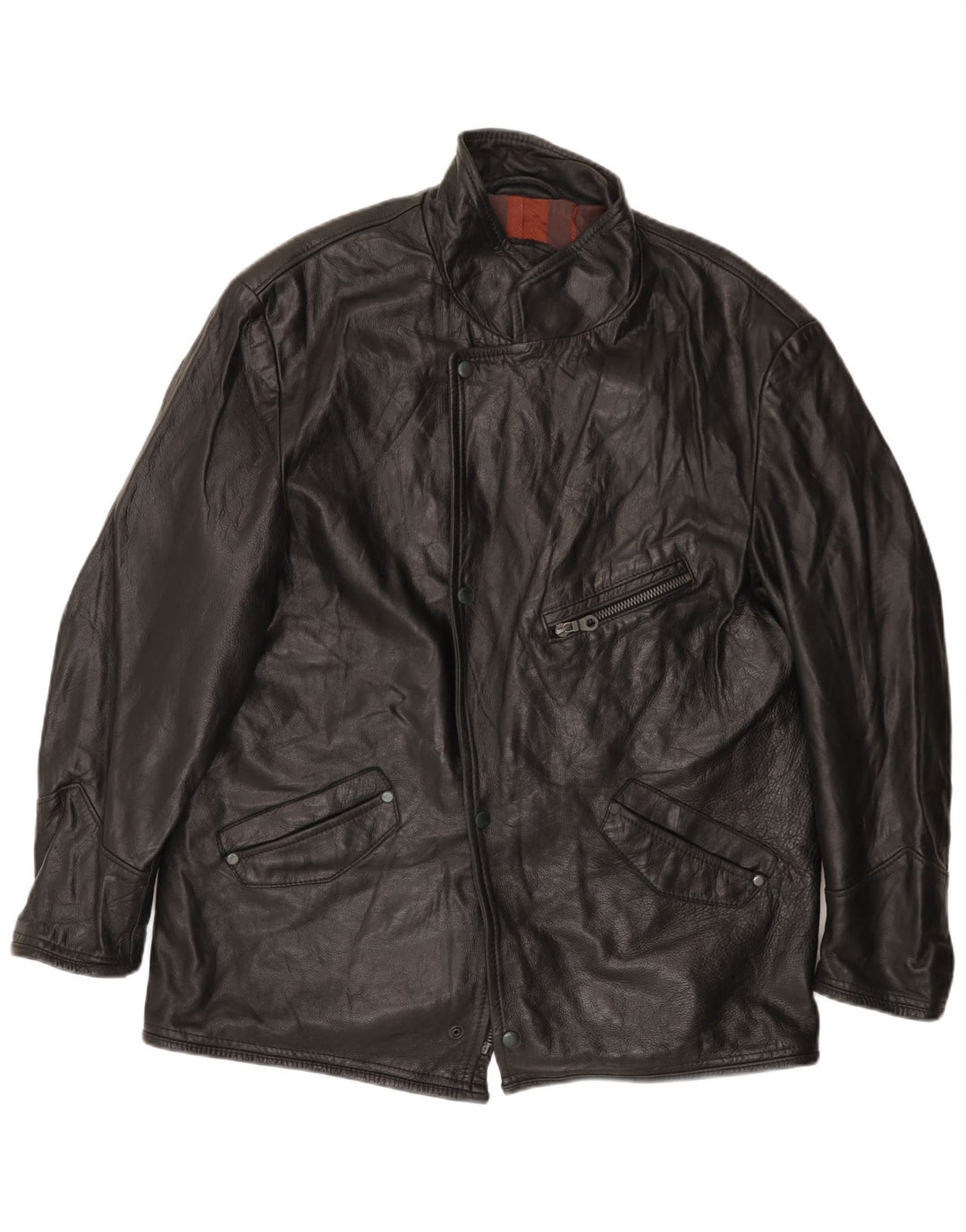 Мужская кожаная куртка VINTAGE UK 42 XL черная