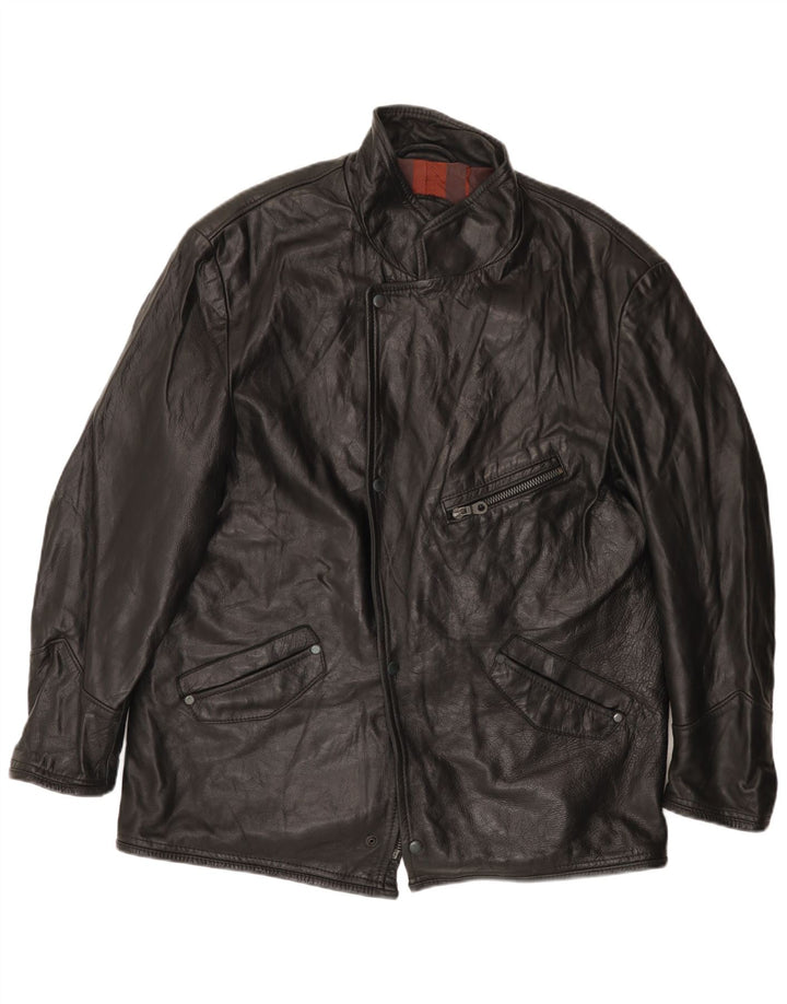 Мужская кожаная куртка VINTAGE UK 42 XL черная