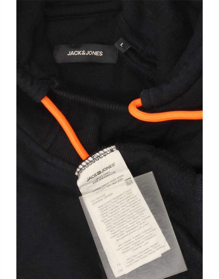 Мужской джемпер с капюшоном Jack & Jones, большой темно-синий, полиэстер