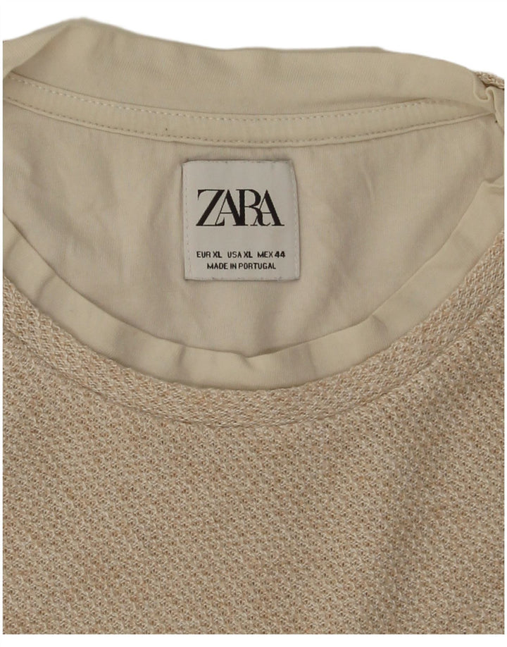 Мужская футболка Zara Top XL Бежевая