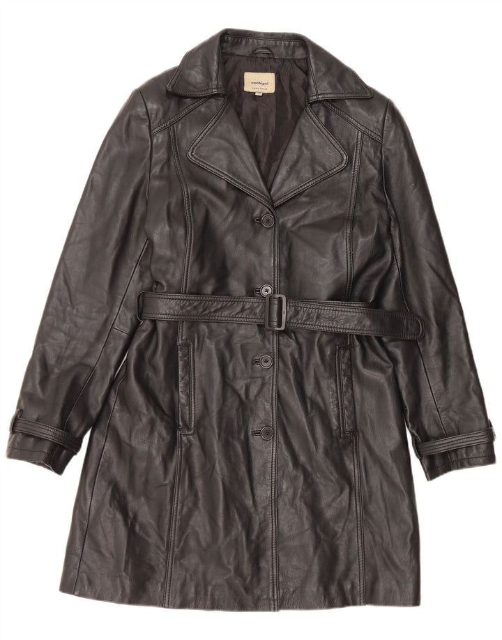 Conbipel Женское Кожаное Пальто IT 46 Большое Черное Кожаное