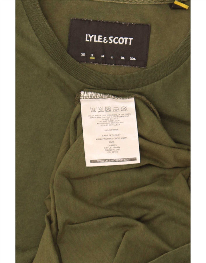 Мужская футболка Lyle & Scott, маленький размер, цвет хаки, хлопок
