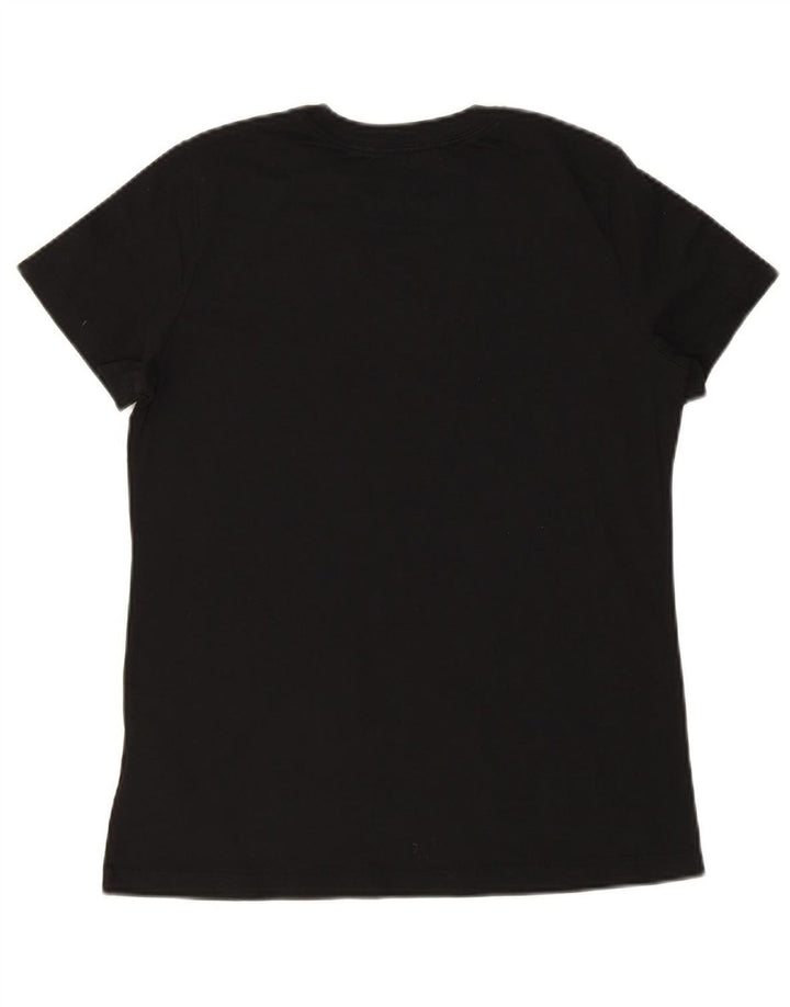 NIKE Womens Graphic T-Shirt Top UK 14 Medium Black Cotton