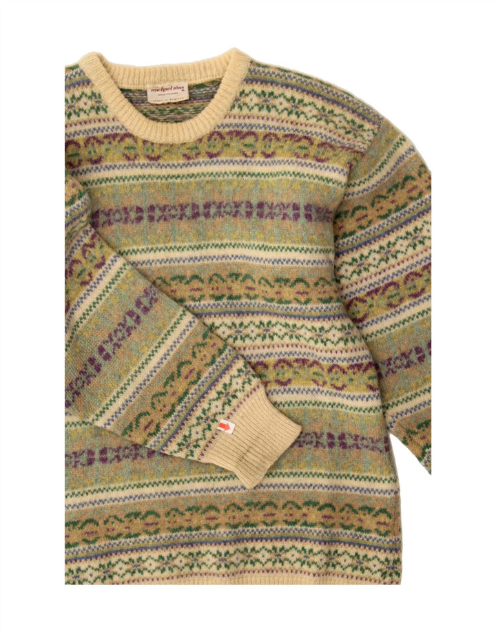 Мужской джемпер с круглым вырезом MICHAEL ROSS, маленький зеленый Fair Isle