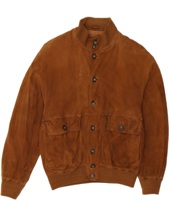 GARA Mens Suede Bomber Jacket IT 50 Large Brown Leather Vintage Gara and Second-Hand Gara from Messina Hembry 